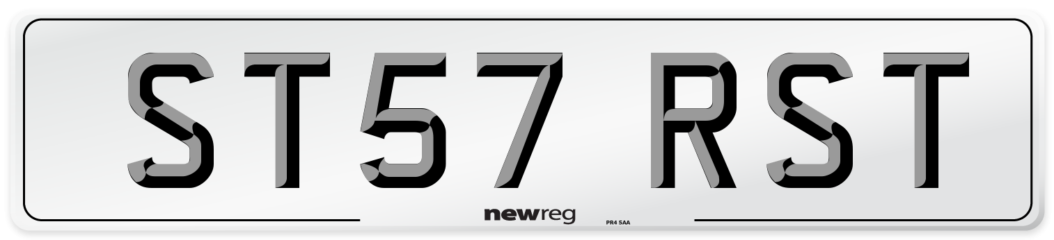 ST57 RST Number Plate from New Reg
